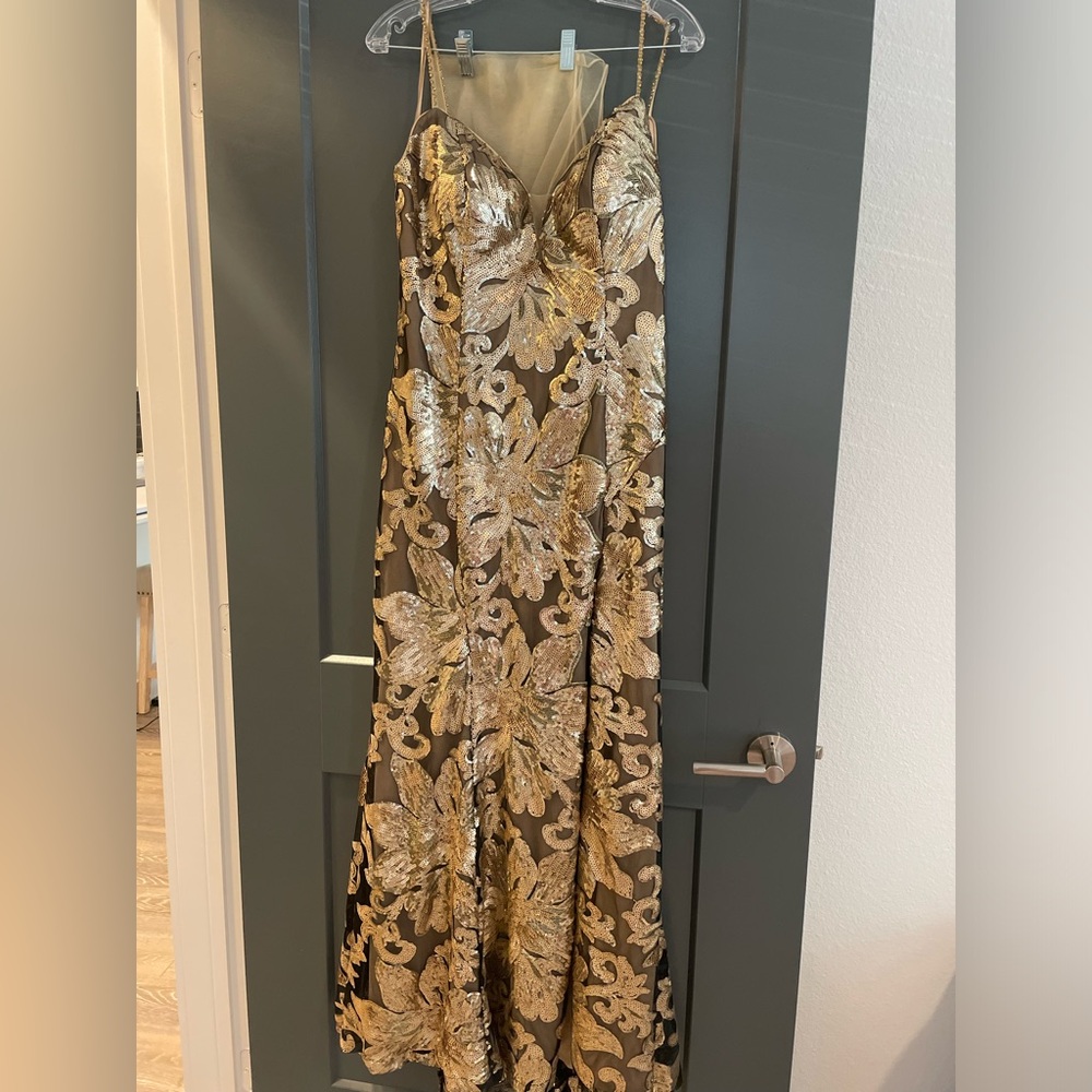 Gold and Black Prom Dress